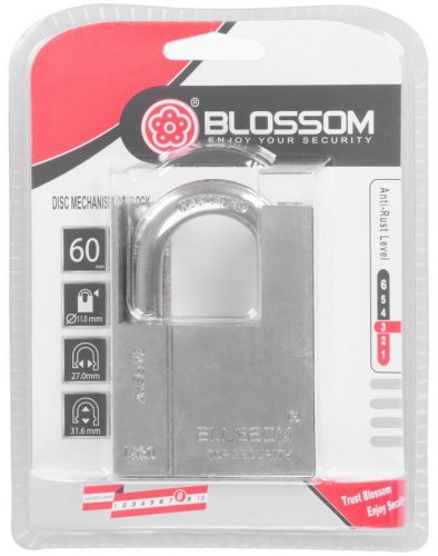 Blossom LS0360 Schloss, 60 mm, Vorhängeschloss, Hi-Sec