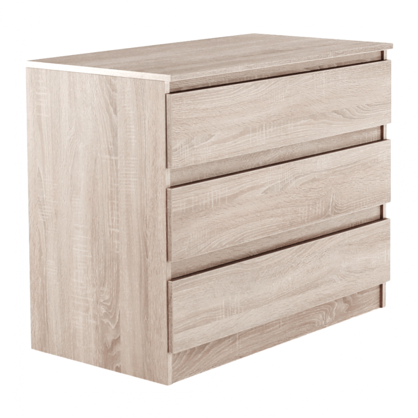 Komoda s 3 ladice, sonoma hrast, HANY NEW 003