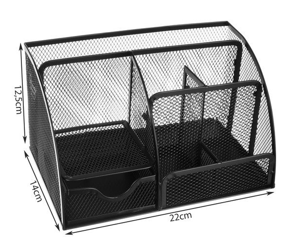 Stolni organizator - 6 odjeljaka - crni