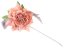 Flower MagicHome, bujor, cu panglică, cais, tulpină, dimensiune flori: 17 cm, lungime flori: 37 cm, bal. 6 buc