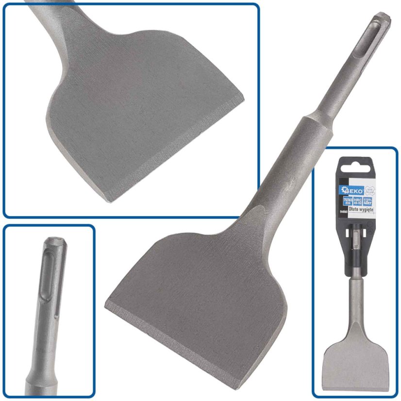 Meißel SDS-plus gebogen, flach 75 x 165 mm, GEKO