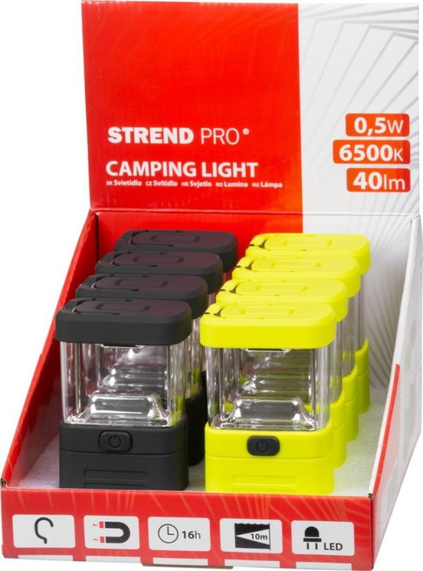 Lampa Strend Pro Camping CL565, 11 LED, 3xAAA, kempingové svietidlo, Sellbox 8 ks