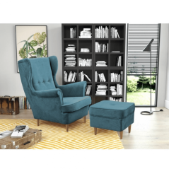 Hocker, Petroleum/Buche, RUFINO 3 NEU