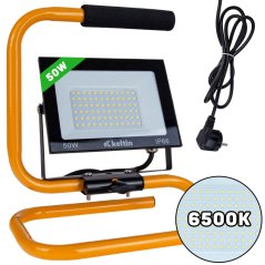 LED reflektor 50W állvánnyal, hideg fehér 6500K, KELTIN