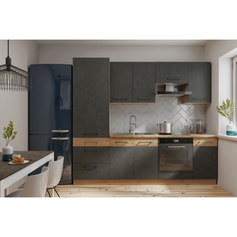 Oberschrank, Eiche Lancelot/Grau matt, VEGA 40 G-72 1F