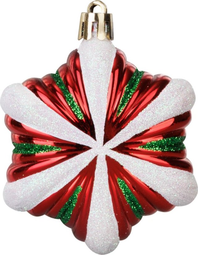 MagicHome Weihnachtskugeln, Set, 32 Stück, Rot-Grün-Weiß, Mix, für den Weihnachtsbaum