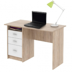 PC-Schreibtisch, Sonoma-Eiche/Weiß, SAMSON NEU