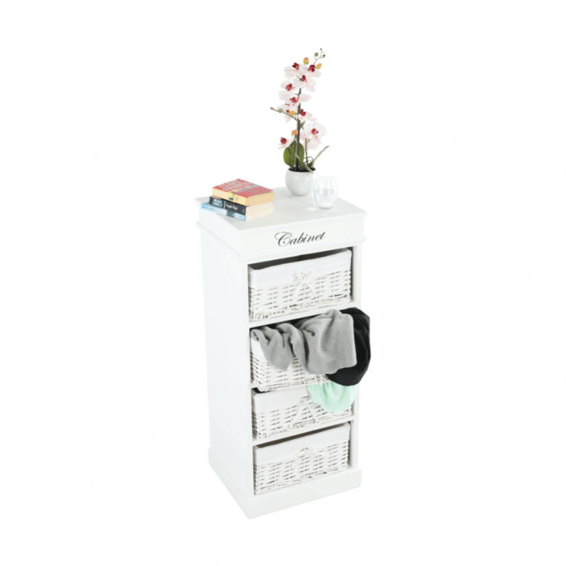 Kommode mit 4 Schubladen, weiß, BLANCO