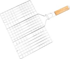 Strend Pro Grill, Fleischgrill mit Holzgriff, 49x35x1,5 cm