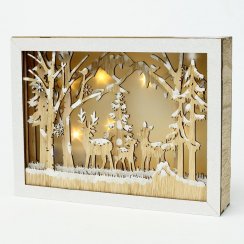 Kép Karácsonyi természet LED 30x6x22 cm fa