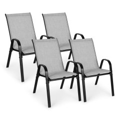 Set de 4 scaune de grădină pentru terasă sau balcon Gri deschis MultiGarden