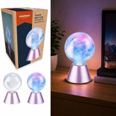 LED stolná lampa COSMIC GLOW s efektom hmly, 17 × 11 cm