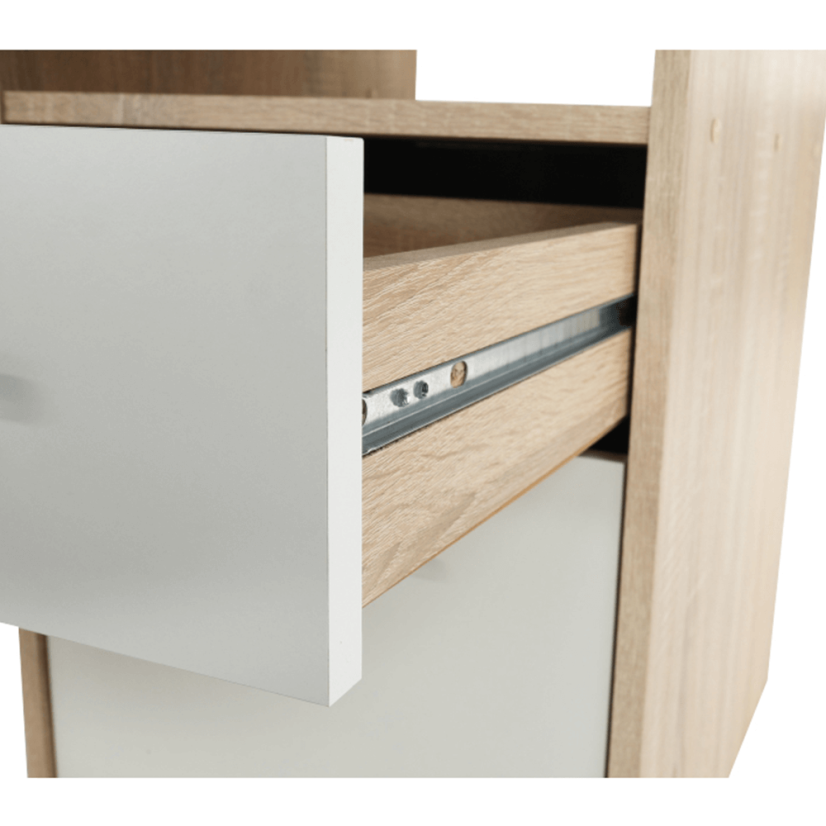 Eck-PC-Schreibtisch, Sonoma-Eiche/Weiß, MAURUS NEW MA11