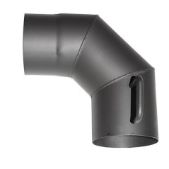 Bogen HS.K 090/120/1,5 mm, mit Klappe, Kamin, Kaminbogen zum Anschluss von Rauchrohren (akce)