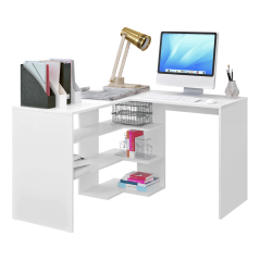 Eck-PC-Schreibtisch, weiß, TAMARI
