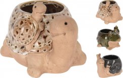 Figurendeckel für ein Blumentopftier 15x11,5x10,6 cm Mix Schildkröte, Frosch, Schnecke