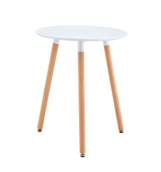 Blagovaonski stol, bijela/bukva, promjer 60 cm, ELCAN NOVO TIP 1 (akce)