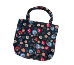 Gobelin bevásárlótáska nagy 45x45cm, design Folklore, sötét színű