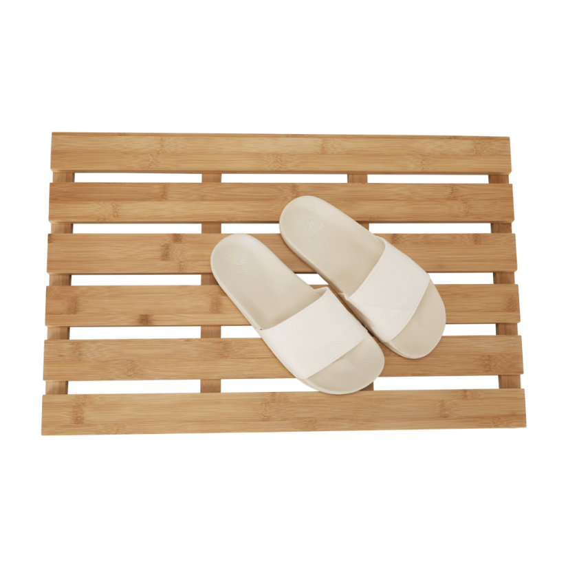 Rutschfeste Matte für das Badezimmer, naturlackierter Bambus, KLERA