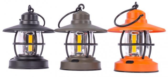 Lampa Strend Pro Camping NX1069, latarnia, RETRO, mix kolorów, 200 lm, 3xAAA, pudelko 6 szt., latarnia