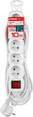 Kabel DG-F805BK L-10 m, przedłużacz, biały, 5x gniazdo + wyłącznik