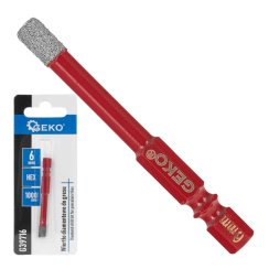 6 mm-es gyémántcsiszolású fúrószár, 6-HRAN rögzítés, GEKO
