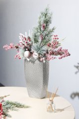 Vetvička MagicHome Vianoce, zasnežená, 17 cm