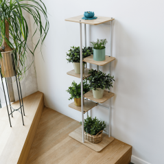 Virágállvány, fehér/sonoma tölgy, LEDOR TYPE 2 (akció)