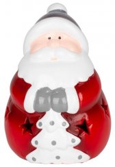 Dekoration MagicHome Weihnachten, Weihnachtsmann, LED, Terrakotta, 8,5x8,2x12,5 cm