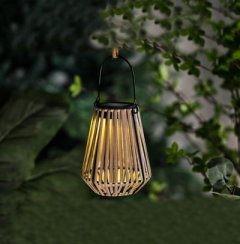 Strend Pro Garden lámpa, napelemes, függő, rattan, 12x12x24 cm