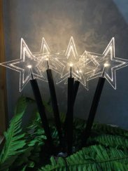 MagicHome božićni lanac s 5 zvjezdica, LED, topla bijela, jednostavna rasvjeta, timer, 3xAA, IP44, eksterijer, rasvjeta