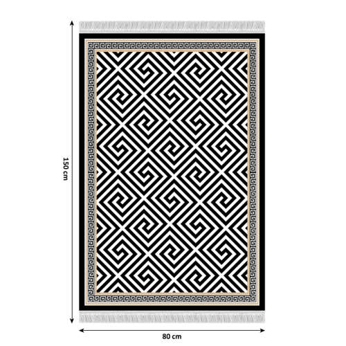 Dywan, czarno-biały wzór, 80x150, MOTYW