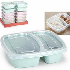 Lunch box 0,7l plastic 2 compartimente mix