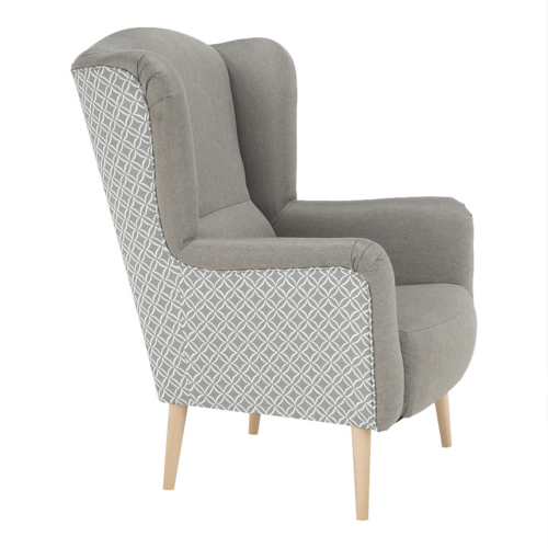 Fotel designerski, tkanina, cappuccino/wzór, BELEK