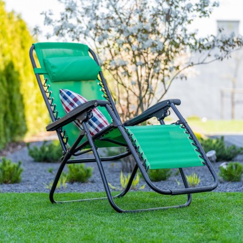 Podesiva stolica DELUX zelena s tabureom za noge