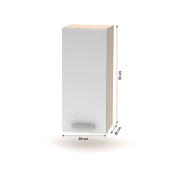 Oberschrank, Weiß/Sonoma-Eiche, NOVA PLUS NOPL-002-OH