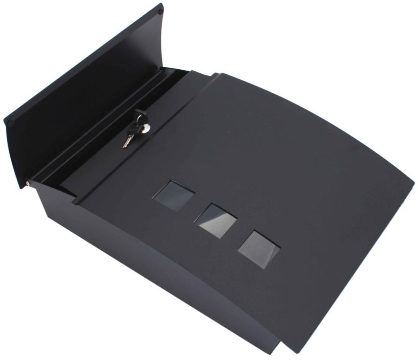 Briefkasten mit Fenster, 31x10x45cm, anthrazit, halbrund, XL-TOOLS