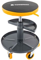 Scaun rotund cu roți de deplasare, înălțimea șezutului 40-52 cm, POWERMAT