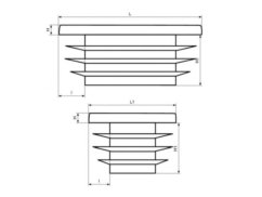 Belső fedőlap 60x20 mm, fekete (akce)