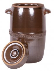 Butoi Ceramic 20 lit, pentru varza, clasa I, cu capac, 32x39 cm