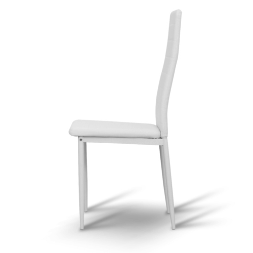 Stuhl, weißes Öko-Leder/weißes Metall, COLETA NOVA