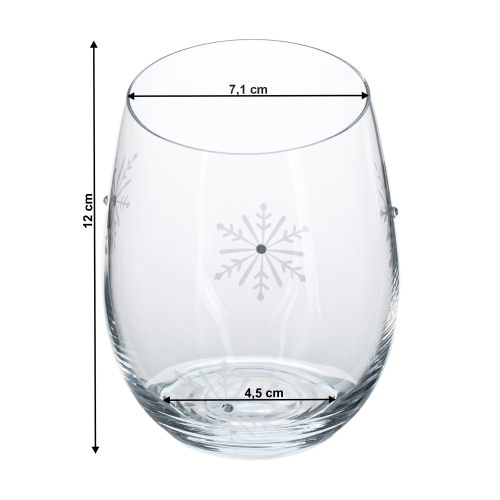 TEMPO-KONDELA SNOWFLAKE STRIK, sklenice, set 4 ks, s krystaly, 530 ml