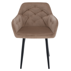 Designer-Sessel, hellbrauner Samtstoff, VERIO