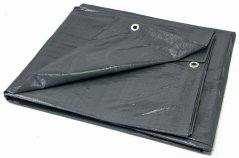 Prelată 5 x 8 m, impermeabilă, cu ochiuri, gri închis, 120 g/m², GEKO