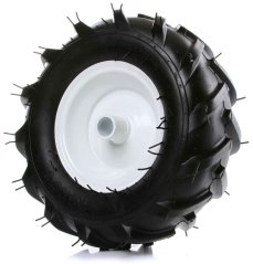 Kotač s ležajevima, rupa 12 mm, promjer 38 cm, širina 9,5 cm, crveni s osovinom