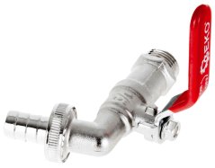 Ventil 1/2", Gewinde 3/4" mit Ende für 1/2" Schlauch, GEKO