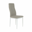 Stuhl, beige Stoff/weißes Metall, COLETA NOVA