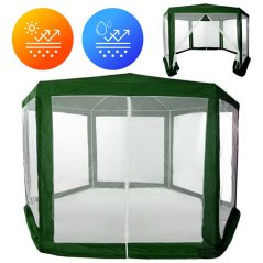 Pavilion comercial de grădină, 2x2x2 m, cu plasă de țânțari, verde, MultiGarden