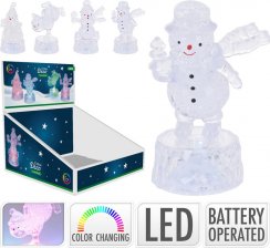 Moș Crăciun/om de zăpadă LED mix 5x5x9 cm