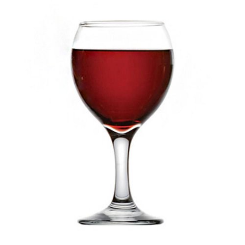 Kieliszek do wina 210ml czerwony MISKET przezroczysty, szkło, zestaw 6 sztuk KLC